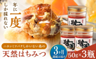【全3回定期便】対馬 天然 和蜂 蜂蜜 50g 3瓶 《対馬市》【うえはら株式会社】 新鮮 濃密 ニホンミツバチ ハチミツ ギフト 甘い 受賞 フルーティ 特産品 [WAI122]