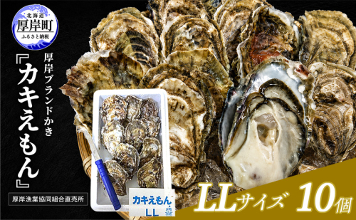 カキ 生食用 北海道 厚岸産 殻かき カキエモン LLサイズ  10個 牡蠣 魚貝類 生牡蠣 殻付き牡蠣 カキ ブランド 2788149 - 北海道厚岸町