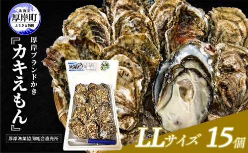 カキ 生食用 北海道 厚岸産 殻かき カキエモン LLサイズ  15個 牡蠣 魚貝類 生牡蠣 殻付き牡蠣 カキ ブランド 2788150 - 北海道厚岸町