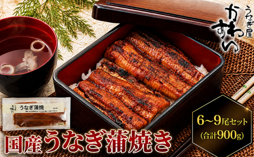 国産うなぎ  蒲焼き 6～9尾セット(合計900g) タレ付き 国産 うなぎ ウナギ 鰻 蒲焼 かば焼き セット 惣菜 冷凍 2788176 - 香川県東かがわ市