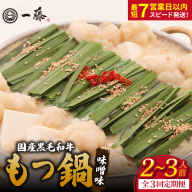 【定期便3回】国産黒毛和牛のもつ鍋味噌味 2～3人前『もつ鍋一藤』【SC003】