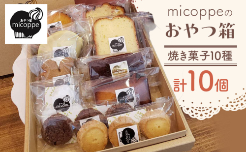 おやつ屋micoppeのおやつ箱（焼き菓子10種・計10個）焼菓子 クッキー サブレ マドレーヌ フィナンシェ レモンケーキ セット 詰合せ 手作り おやつ スイーツ 静岡 森町 2789909 - 静岡県森町