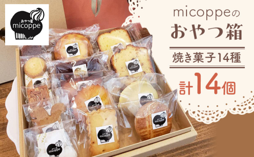おやつ屋micoppeのおやつ箱（焼き菓子14種・計14個）焼菓子 クッキー サブレ マドレーヌ フィナンシェ レモンケーキ セット 詰合せ 手作り おやつ スイーツ 静岡 森町 2789911 - 静岡県森町