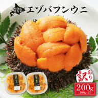 ≪規格外品200g≫ 無添加 エゾバフンウニ 塩水パック 200g　配送期間C：1月下旬から3月下旬迄 [mh-0479_C]