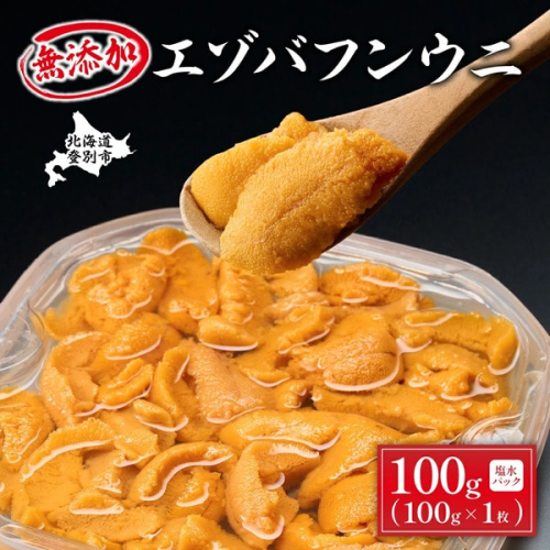 無添加　極上エゾバフンウニ塩水パック 100g　配送期間C：1月下旬から3月下旬迄 [mh-0462_C] 2790312 - 北海道登別市