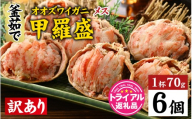 [訳あり]釜茹で 蟹好き集まれ!オオズワイガニ(メス)甲羅盛 6個セット[トライアル返礼品] [A-096041] / 甲羅盛り カニ かに 蟹 オオズワイガニ むき身 茹でガニ カニボイル 茹で蟹 ボイル 茹で ズワイガニ 冷凍 配送 かに酢 訳あり 国産