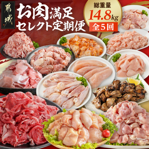 【☆セレクト定期便☆】お肉満足定期便(5ヶ月)≪2027年お届け≫〔T66E-5-S006〕 2793806 - 宮崎県都城市