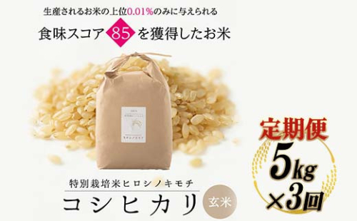 令和8年度　新米 【3回定期】特別栽培米 コシヒカリ ヒロシノキモチ 玄米 5kg 総計15kg 陽咲玲 米 お米 コメ ご飯 ごはん 富山県産 富山県 立山町 F6T-1043 2795045 - 富山県立山町