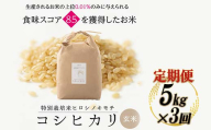 令和8年度　新米 【3回定期】特別栽培米 コシヒカリ ヒロシノキモチ 玄米 5kg 総計15kg 陽咲玲 米 お米 コメ ご飯 ごはん 富山県産 富山県 立山町 F6T-1043