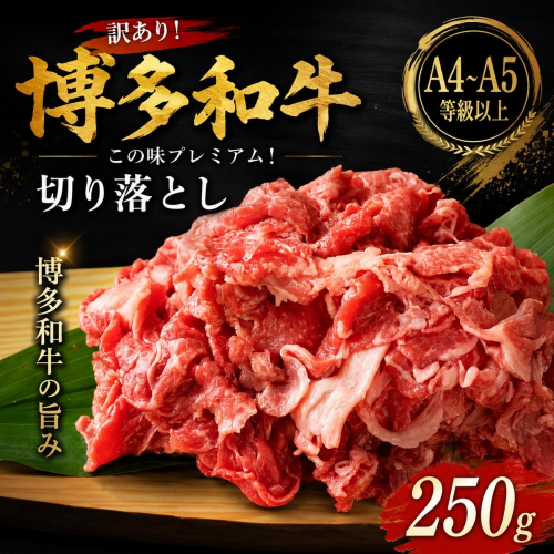 訳あり！【A4～A5】この味プレミアム！博多和牛切り落とし 250g | 牛肉 ブランド牛 国産 和牛 切落とし 福岡 博多 すき焼き しゃぶしゃぶ 肉じゃが 炒め物 CP055a 2795294 - 福岡県大木町
