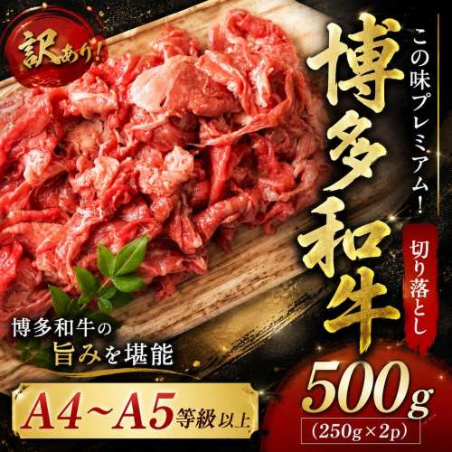 訳あり！【A4～A5】この味プレミアム！博多和牛切り落とし 500g (250g×2p) | 牛肉 ブランド牛 国産 和牛 切落とし 福岡 博多 すき焼き しゃぶしゃぶ 肉じゃが 炒め物 CP055b 2795295 - 福岡県大木町