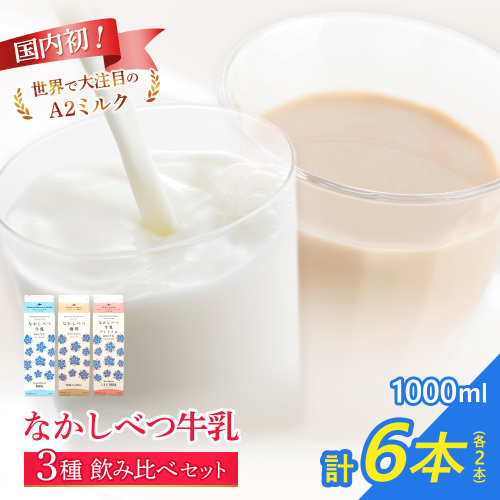 なかしべつ牛乳・珈琲・プレミアム 3種飲み比べ6本セット【14062】 2796153 - 北海道中標津町