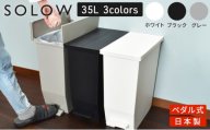 SOLOW ソロウ　ペダルオープンツイン 35L 2個セット【ブラック】ゴミ箱 ペダル式 キャスター付き 省スペース 抗菌 防汚 キッチン