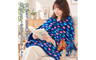 【ブルー】【140×70cm】北欧調プリント なめらかタッチのホットブランケット