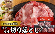 黒豚切り落とし（うで・もも） 300g×5 【 ふるさと納税 人気 おすすめ ランキング 北海道産 十勝 黒豚 豚肉 うで モモ 切り落とし 自宅用 BBQ ギフト 贈答用 贈り物 鹿追町 送料無料 】 SKN094