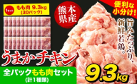 うまかチキン 全パックもも肉セット(計1種類) 合計9.3kg《7-14日以内に出荷予定(土日祝除く)》ふるさと納税 肉 とり とり肉 鳥もも肉 小分けバック 鳥 とりもも 冷凍 定期 大容量 もも肉 数量限定 簡易包装 鶏肉
