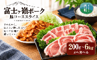 【訳あり】肉の甘みとコクが自慢!富士山麓山梨のブランド豚!富士ヶ嶺ポーク豚ローススライス1P200g