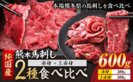 2種馬刺しセット(JS赤身馬刺し+上赤身)600g《7-14日以内に出荷予定(土日祝除く)》熊本県 氷川町 馬 馬肉 純国産