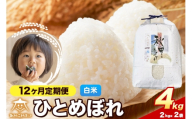 令和8年産 新米受付《定期便12ヶ月》ひとめぼれ 4kg（2kg×2）【白米】秋田県産 [ひとめぼれ お米 精米 小分け 定期便 2kg袋]