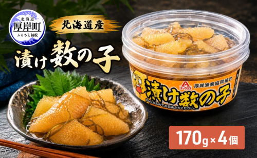 数の子 北海道産 漬け数の子 170g×4個 【厚岸漁業協同組合】 [ 魚卵 おつまみ 肴 ごはんのお供 かずの子 ]  2805281 - 北海道厚岸町