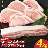 都城産豚ロースとんかつ&バラブロックセット4kg〔18-25-021-4kg〕
