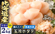北海道産 ほたて 貝柱 玉冷 2kg (500g×4)｜ホタテ 帆立 貝 貝柱 魚介 刺身 海鮮 冷凍 魚介類 海産物 北海道 八雲町