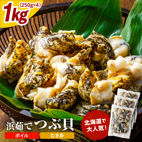 浜茹でつぶ貝 1kg【er001-133】 2809188 - 北海道えりも町