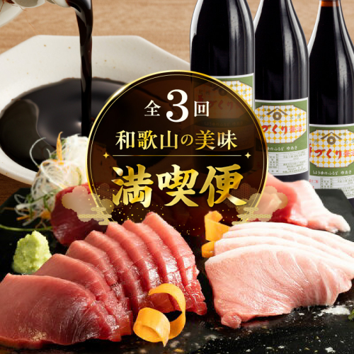 和歌山の美味満喫便 本マグロ＆湯浅たまり醤油 全3回 _YAS60-T03 2809470 - 和歌山県湯浅町