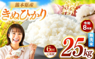 【定期便6回】R8年産 無洗米 きぬひかり 25kg | お米 米 こめ おこめ 精米 キヌヒカリ 25キロ 国産 国産米 くまもと 熊本 熊本県 玉名市 玉名
