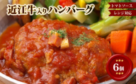 【レンジ対応可】 近江牛 入り ハンバーグ 自家製ベーコン 香る濃厚トマトソース 6個 岡喜