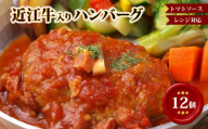 【レンジ対応可】 近江牛 入り ハンバーグ 自家製ベーコン 香る濃厚トマトソース 12個 岡喜