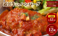 【レンジ対応可】 近江牛 入り ハンバーグ 自家製ベーコン 香る濃厚トマトソース 12個×12回 岡喜