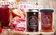 《トリプルベリーのコンフィチュール1本》と《イチゴと甘夏のコンフィチュール1本》セット110g×2本 イチゴ ラズベリー ブルーベリー 甘夏 スイーツ 贈り物 ギフト プレゼント 熊本県 水上村