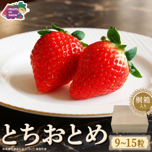 【桐箱入り】とちおとめ 9～15粒 【2027年1月から発送開始】（茨城県共通返礼品 [いちご]：城里町産） いちご イチゴ 苺 とちおとめ 甘い 国産 人気 桐箱入り 贈答 贈り物 ギフト ふるさと納税 [FC99-NT] 2812453 - 茨城県つくばみらい市
