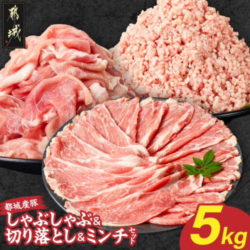 都城産豚しゃぶしゃぶ&切り落とし&ミンチセット5kg〔18-25-020-5kg〕 2813462 - 宮崎県都城市