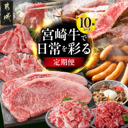 【10回定期便】宮崎牛で日常を彩る定期便〔T230-10-N4-016〕 2813463 - 宮崎県都城市