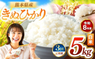 【定期便3回】R8年産 白米 きぬひかり 5kg | お米 米 こめ おこめ 精米 キヌヒカリ 5キロ 国産 国産米 くまもと 熊本 熊本県 玉名市 玉名