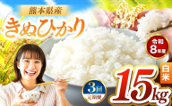 【定期便3回】R8年産 白米 きぬひかり 15kg | お米 米 こめ おこめ 精米 キヌヒカリ 15キロ 国産 国産米 くまもと 熊本 熊本県 玉名市 玉名