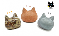 【安田瓦】 a-be cat. jomon ３点セット クレイ・テツ・マイカ 新潟 阿賀野 丸三安田瓦工業 箸置き 猫 1M05011