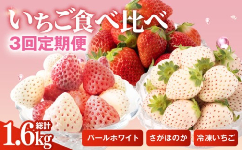 【先行予約 2027年3月～発送】【3回定期便】希少白いちご パールホワイト＆さがほのか、冷凍いちご【ハヤシダファーム】 九州 佐賀県 白石町  白石 [IAQ010] 281935 - 佐賀県白石町
