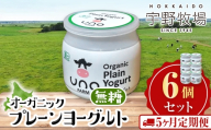 【定期便5ヶ月】オーガニックプレーンヨーグルト（無糖）6個セット