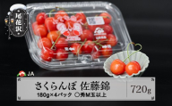 先行予約 さくらんぼ 佐藤錦 180g×4パック 計720g ◯秀 M玉以上 フードパック 令和9年産 2027年産 ja-snmmp800