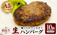 相馬牛 生ハンバーグ  A5ランク 焼くだけでごちそう 10個 FAI-0120