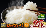 【 新米予約 】【定期便 6回 】令和8年産 熊本県産 ひのひかり 白米 25kg |  熊本 和水町 小分け 5kg 単位 5kg 10kg 15kg 20kg 25kg 30kg 熊本県 熊本 くまもと  単一米 単一原料米 こめ 米 ごはん 銘柄米 日本遺産 返礼品