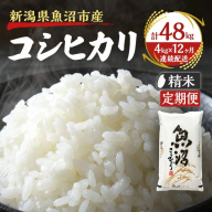 【定期便：雪国逸品　精米4kg×12ヶ月】越後魚沼郷 魚沼産コシヒカリ