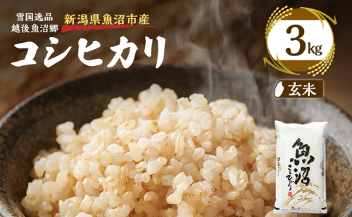令和8年産【雪国逸品 玄米3kg】越後魚沼郷 魚沼産コシヒカリ 2833021 - 新潟県魚沼市