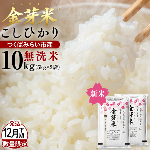 【 金芽米 】＜12月下旬出荷＞ つくばみらい市産 コシヒカリ 5kg × 2袋 ( 計 10kg ) 金芽米 きんめまい 米 お米 無洗米 茨城県 カロリーオフ 低カロリー 東洋ライス 節水 時短 アウトドア キャンプ [EK07-NT] 2833062 - 茨城県つくばみらい市