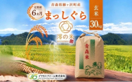 【6回定期便】米 30kg 玄米 まっしぐら イワモトファーム 青森県産 令和8年産 6ヶ月 定期便 新米 健康 栄養 食物繊維 業務用 大容量 ブランド米 直送 農家直送 お取り寄せ お米 こめ コメ 国産 送料無料