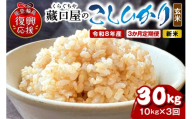 [定期便 3か月]令和8年産 こしひかり10kg(玄米)(10kg×3回)計30kg wa016-009-r8 お米 コメ コシヒカリ 白米 ごはん ご飯 玄米 能登 輪島 石川県