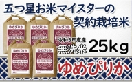 【無洗米】5つ星お米マイスターの契約栽培米　ゆめぴりか　25ｋｇ（5ｋｇ×5袋）【39019】